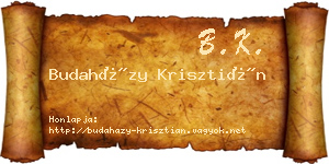 Budaházy Krisztián névjegykártya